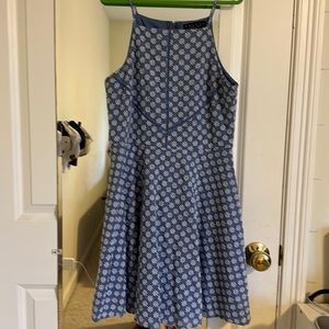Blue white eyelet dress